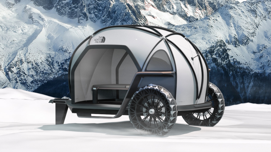 Tenda sobre Rodas projeto da BMW Designworks e North Face. Isso foi que a Designworks, uma subsidiaria da BMW, e a North Face desenvolveram.