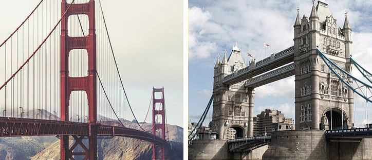 Você pode identificar as pontes mais famosas do mundo