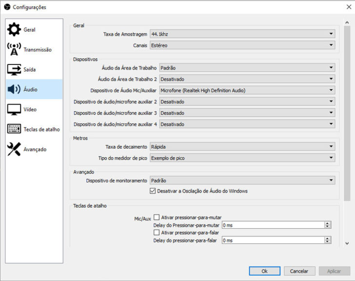 Como configurar o obs para stream twitch audio OPAPOST