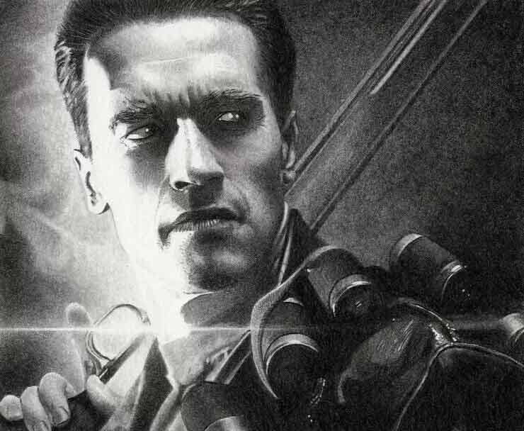 Arte a lápis de John Fisher, Arnold Schwarzenegger