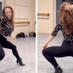 A Linguagem corporal incrivelmente sexy da dançarina é imperdível