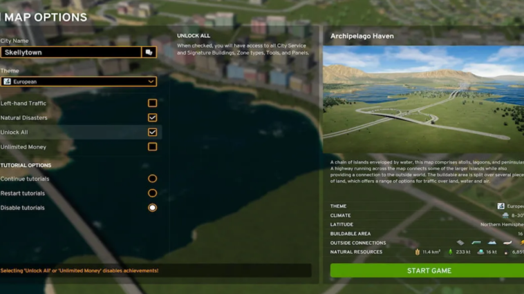 Cities Skylines 2 dinheiro ilimitado! Map options